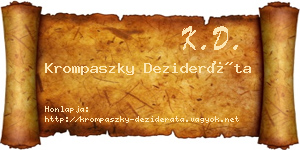 Krompaszky Dezideráta névjegykártya